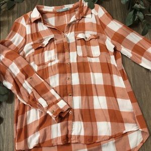 🍁Orange and White Fall Flannel